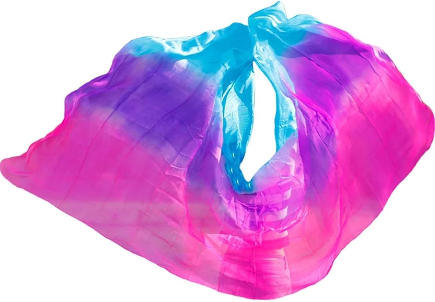 Châle de danse du ventre voile dégradé fait main costume spectacle 250x114cm