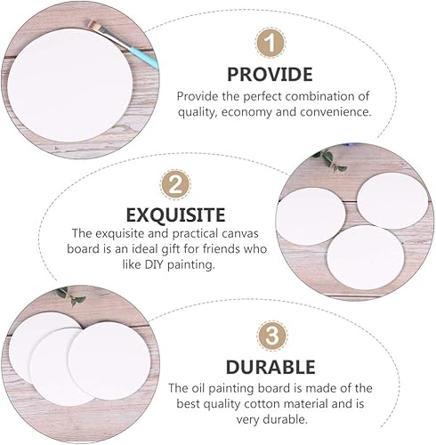 Miniatura 8 de 10 Uds. Cuadro redondo de lienzo, tablero de dibujo de lienzo estirado para artista, lienzo de pintura para dibujo, pintura, bricolaje, estudiantes