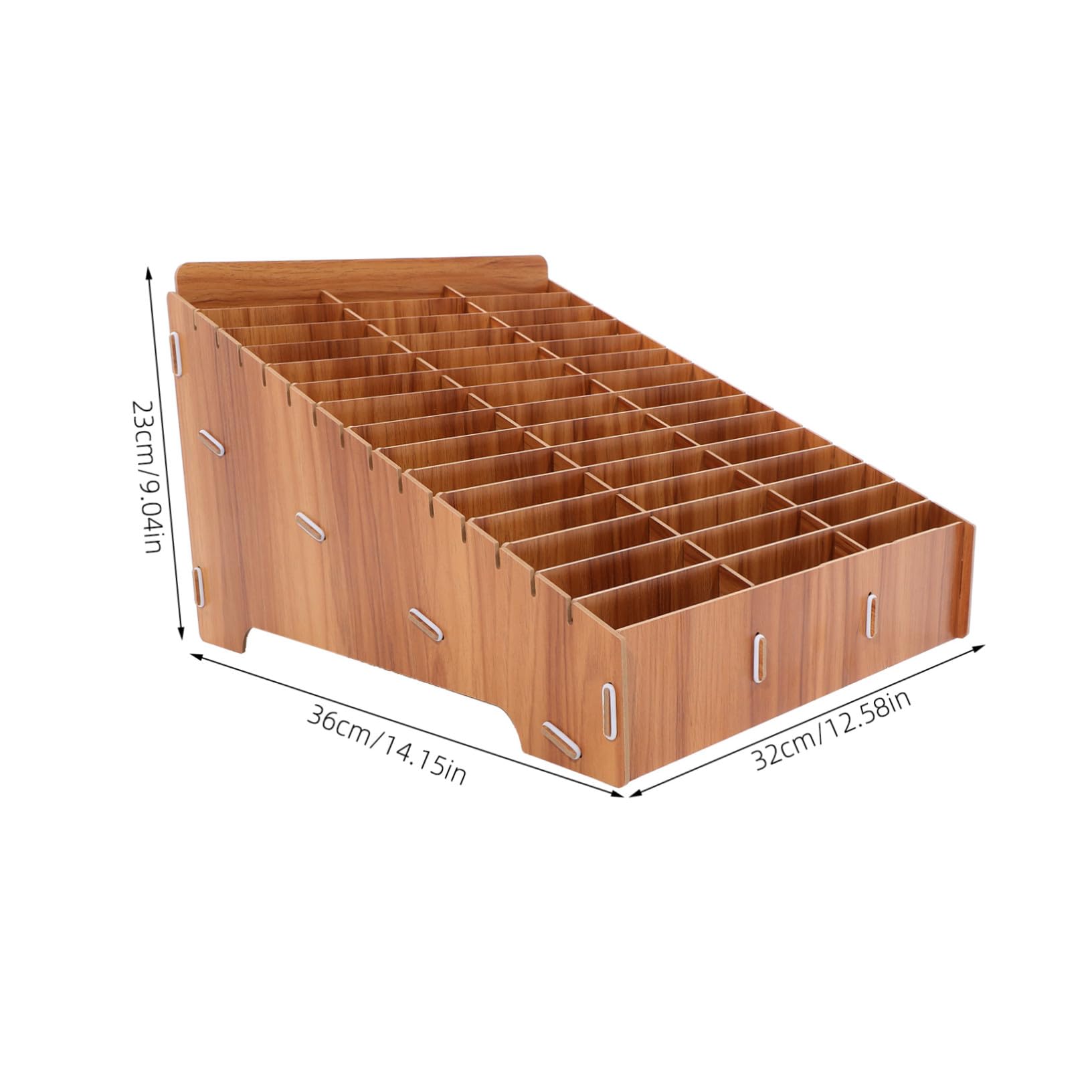 Caja de Almacenamiento de Madera para Móvil con Múltiples Compartimentos Organizador para Escritorio Aula y Oficina Soporte Seguro y Ordenado para Teléfonos Celulares Diseño Pulido