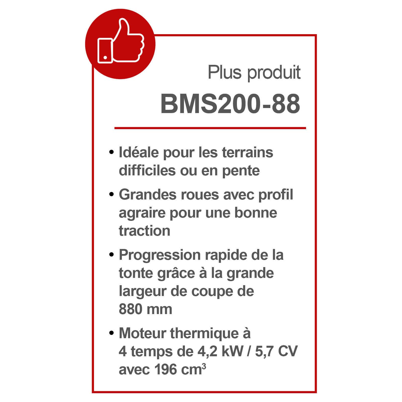 Scheppach BMS196-88 Tondeuse à Gazon à Essence - Largeur de Coupe : 880 mm