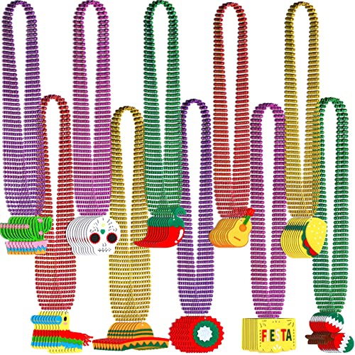 Décoration de fête mexicaine Bucherry lot de 200 colliers de perles pour carnaval et soirée