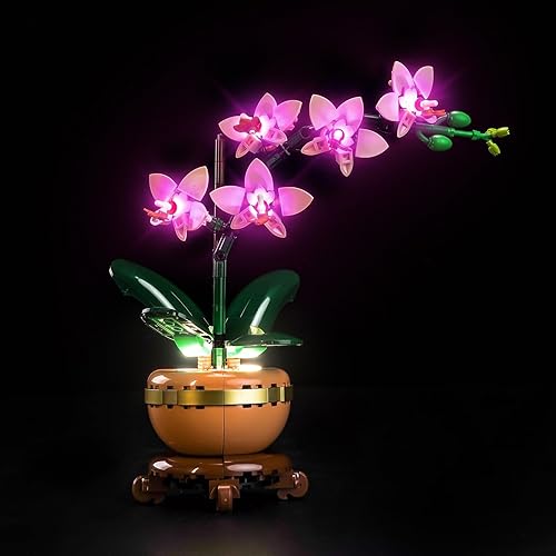 LocoLee Light kit Compatible with Lego Mini Orchid 10343 Botanical Collection (Not Include Lego Set), LED Lighting Accessories Compatible with Lego Elegant Orchid Flower