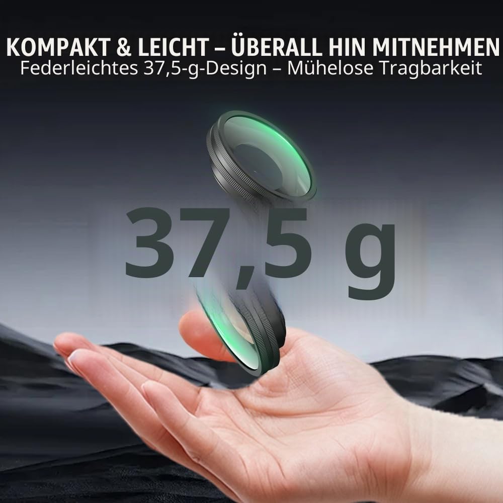 Weitwinkelobjektiv für DJI Osmo Action 5 Pro – 180° Ultra-Weitwinkel, zweilagig beschichtet, kratzfest, leicht & kompakt mit Gewindehalterung