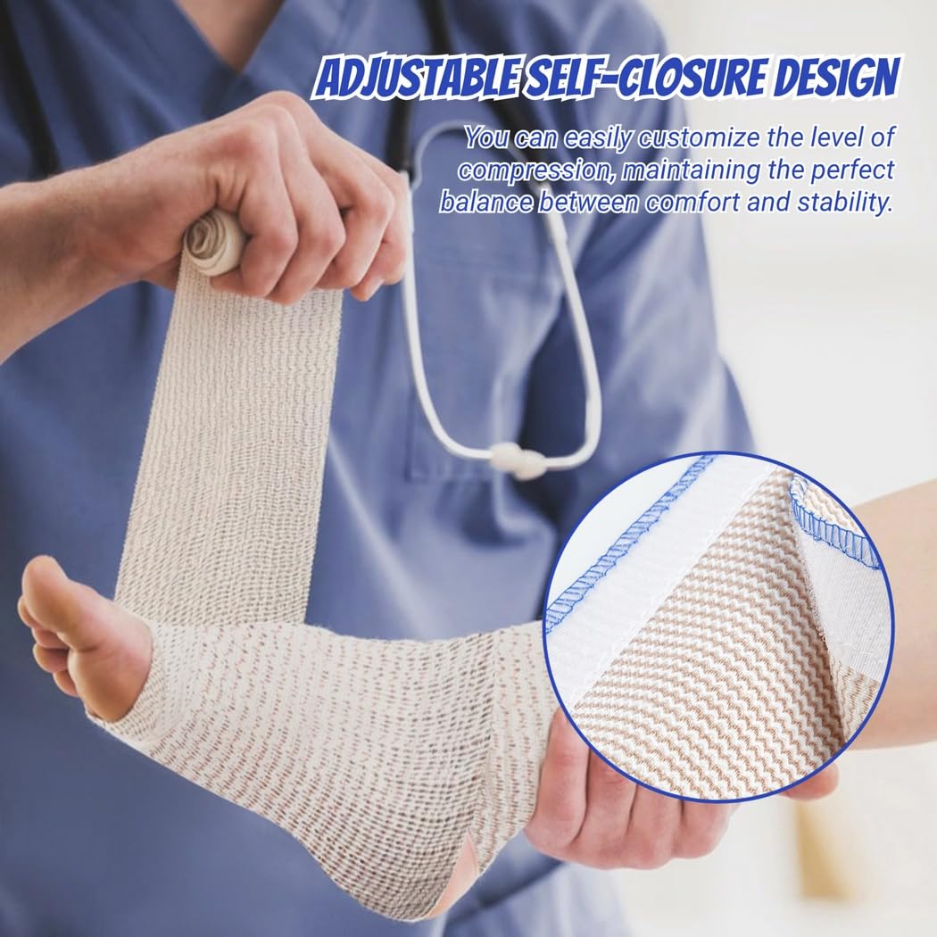 Juego de vendas de compresión de 20 piezas con extremos de cierre automático para soporte de piernas y articulaciones