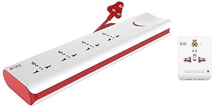 GM 3060- E-Book 4+1 Spike Guard and 3012 3 Pin Travel Universal Multi Plug(Multicolour)