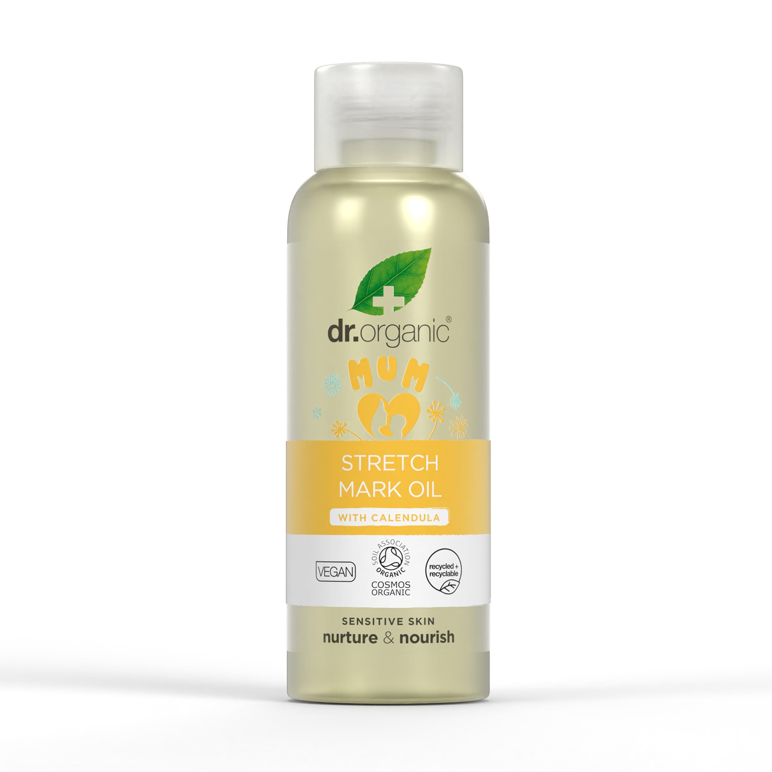 Dr Organic Stretch Mark Oil with Calendula, Firm & Smooth, Pregnancy, Natural, Vegan, Reduce appearance of Stretch Marks, Dry Skin, Cruelty-Free, Paraben & SLS Free, Certified Organic, 100ml