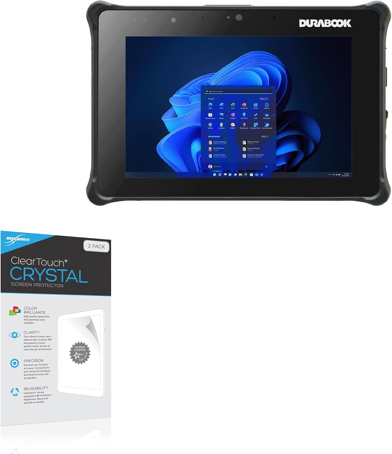 BoxWave Screen Protector Compatible With Durabook Americas R8 Tablet - ClearTouch Crystal (2-Pack), HD Film Skin - Shields From Scratches