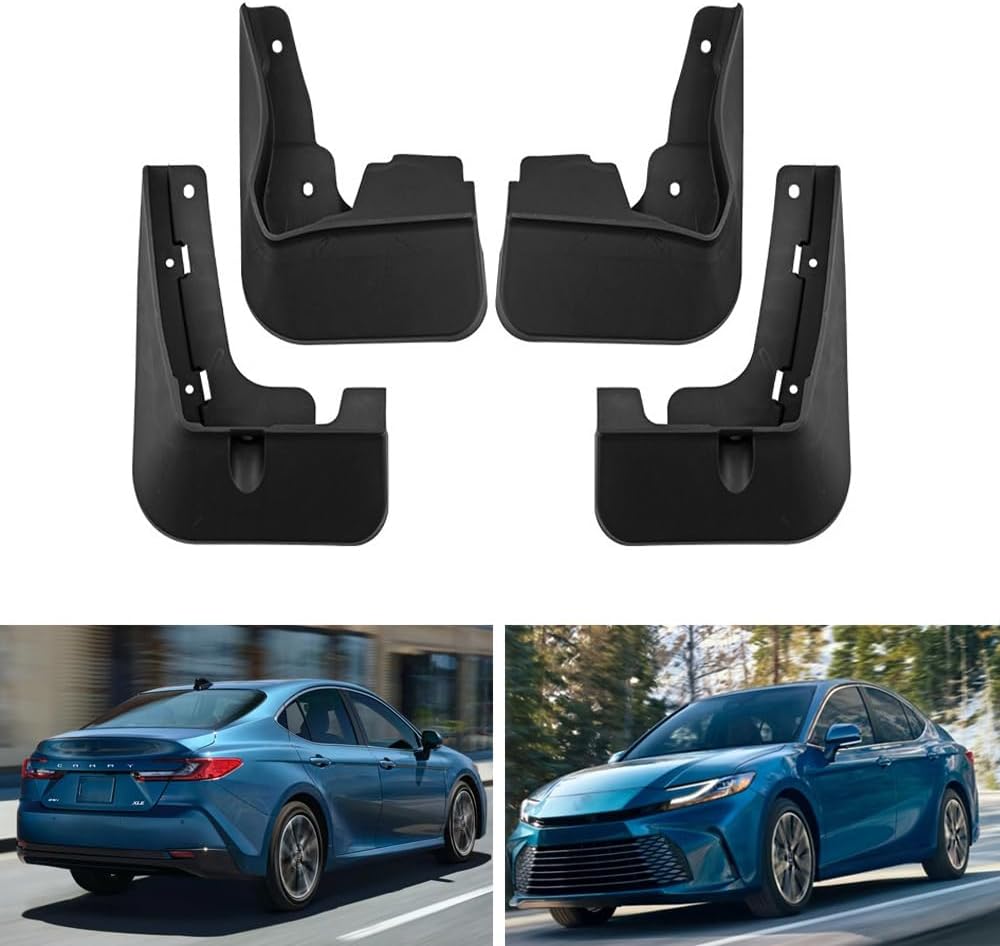 Car Mud Splash Guards Mud Flaps Fender Kit for Toyota Camry Sedan LE XLE 2025 Mudguard Accessories Front and Rear 4-PC Set (LE XLE Model)