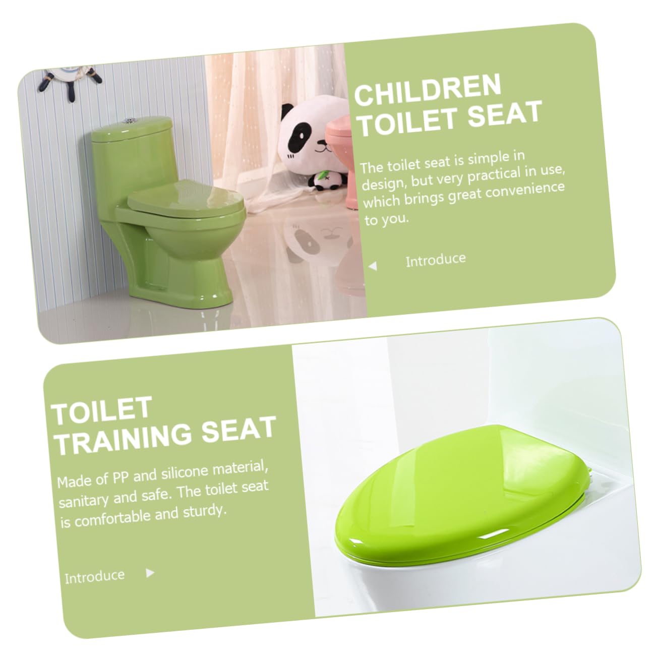 Sedile Wc per Bambini U, Pp, Verde Chiaro, per Training