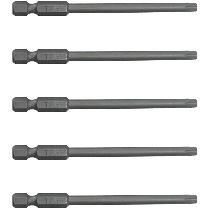 Ponta Torx T25 com haste de troca rápida, 8,9 cm, codificada por cor Jake Sales, kit com 5 peças