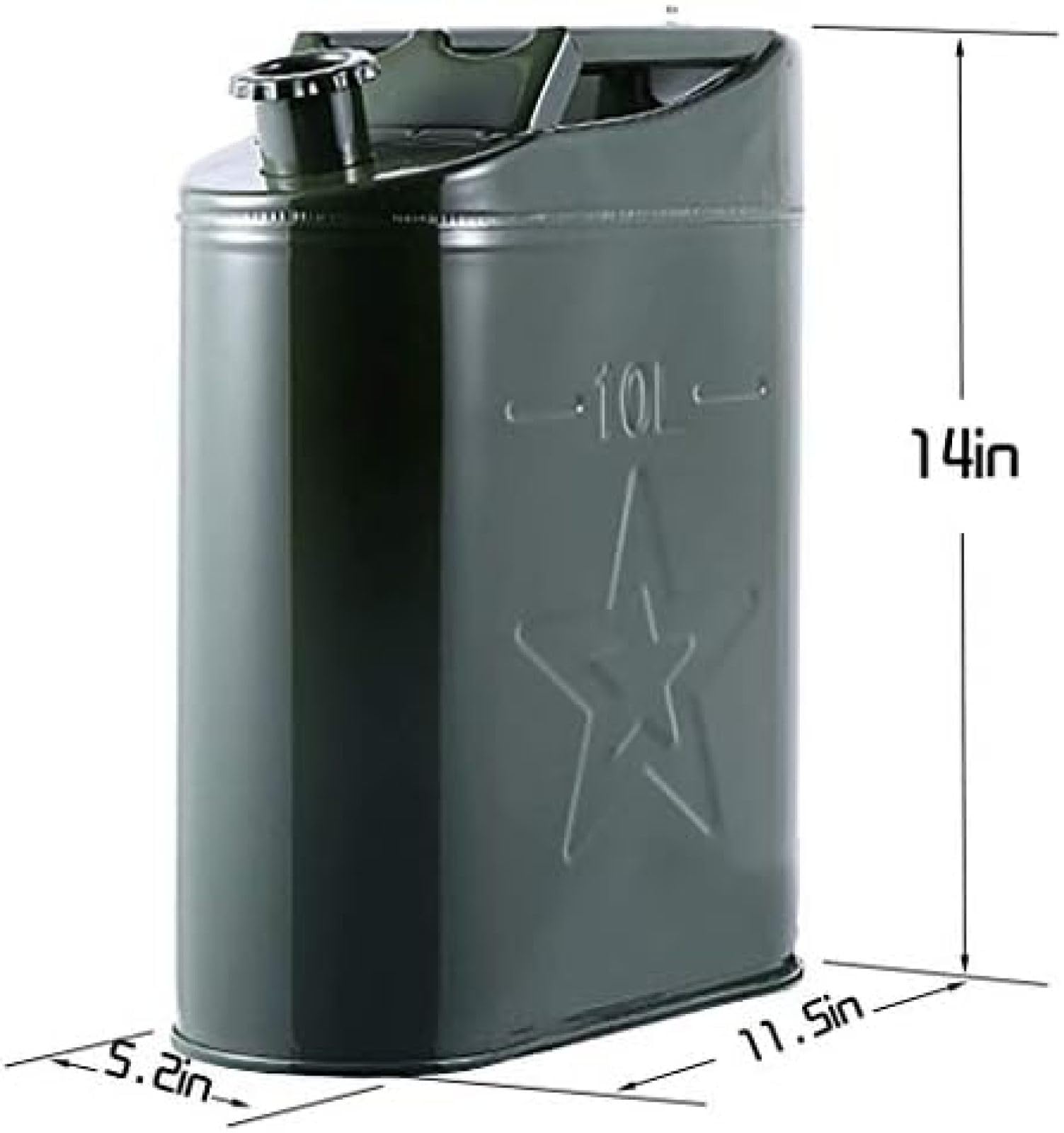 Jerrycan épais en métal 3L/5L/10, pour le stockage du carburant, de l'essence et du Diesel, avec tuyau de sortie d'huile, pour essence et Diesel,10L