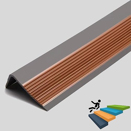 Miniatura 17 de Borde de escalera de 32 pulgadas, borde de goma negro, borde de escalera de vinilo autoadhesivo para escalera, protector de borde de escalera