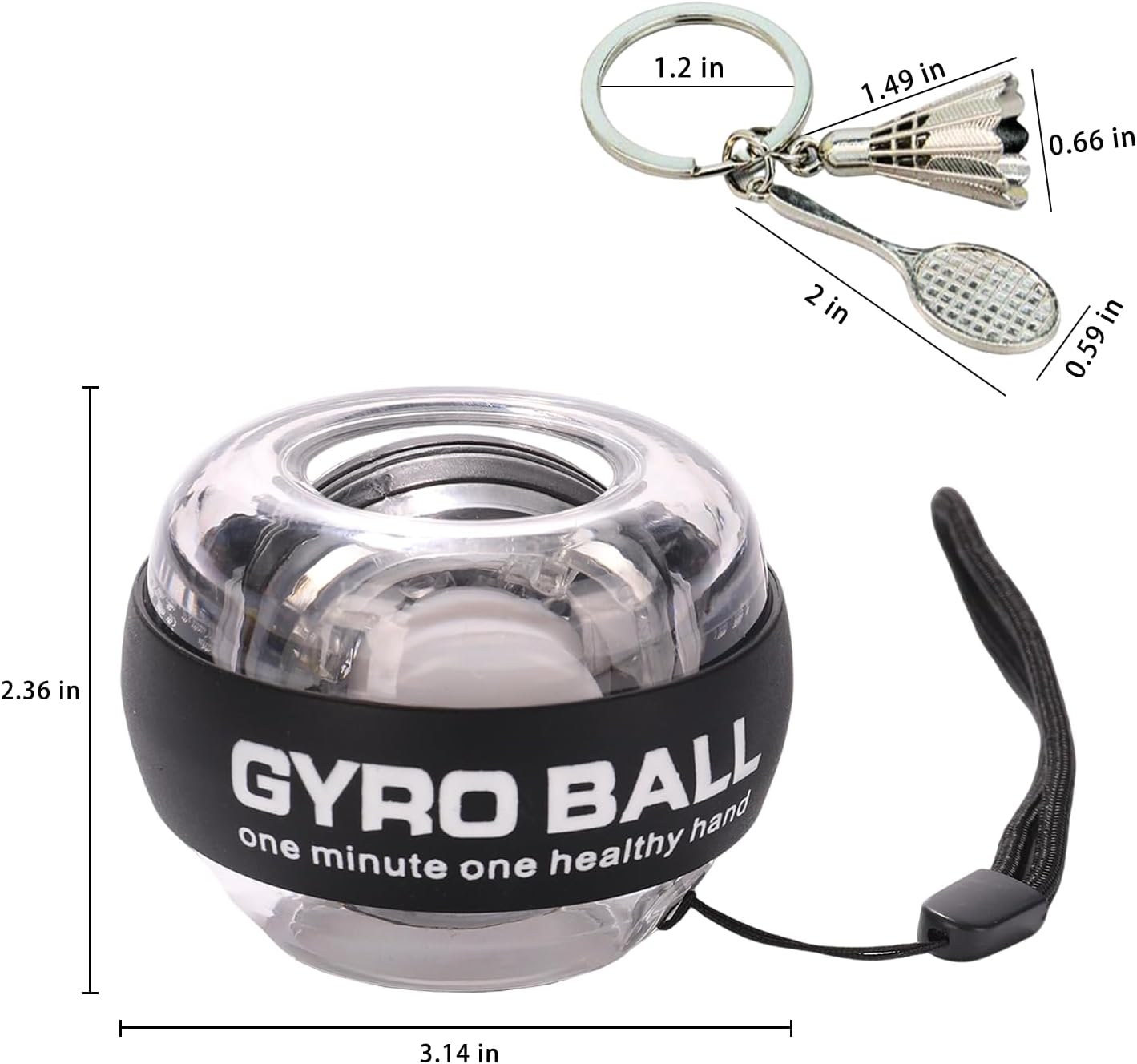 Hand Grip Strengthener Ball Wrist Ball gyro Ball Exerciser Auto-Start Wrist Balls Hand Exerciser Devices with LED Lights for Strengthening Arms Hand strengthening Devices