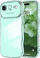 Vista 68 de LCHULLE Funda para iPhone Air para mujeres y niñas, lindo marco ondulado con forma rizada con patrón de corazón de amor, cubierta de protección