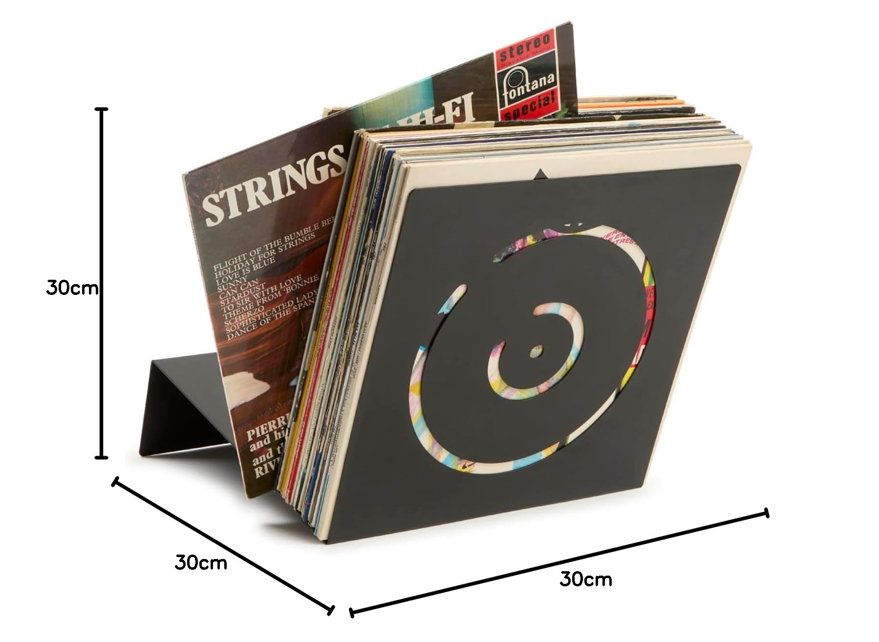 Support Vinyle en Acier Carbone | Rangement Vinyl 33 Tours avec Structure en Z | Capacité 70 LPs | Port Vinyl pour 12", 10", 7" | Rangement Mural Vinyle & Étagère Vinyles Murale