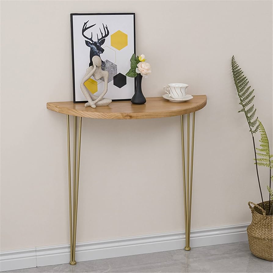 ♡欧米コンソール テーブル トールペイント花柄装飾 半月型木製