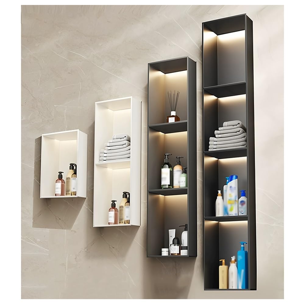 LED Duschregal Edelstahl Eckregal Keine Fliese erforderlich Schwarz 1/2/3/4 Etagen Sto Nizer Badezimmer Zubehör Modernes Design & Slish