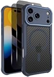 Dahkoiz for iPhone 17 Pro Case with 2 Privacy Screen Protectors, Magsafe Compatible, Full Coverage Camera, 15ft Drop Protection, Slim & Rugged Magnetic Phone Case, Blue