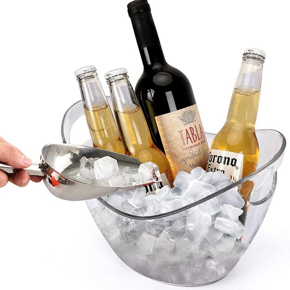 Seau à glace transparent en acrylique de qualité alimentaire de 3,5 litres pour boissons