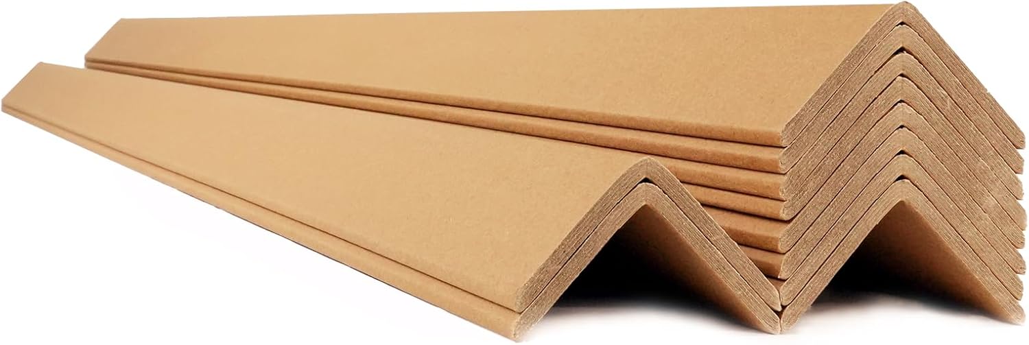 Cardboard Edge Protectors for Shipping - 2"W x 2"D x 48"L, Edge Protector, Pallet Corner Protectors, V-shape cardboard,Box Corner Protector,Packaging Edge Protectors,Brown,.12Ga - 60/Pack