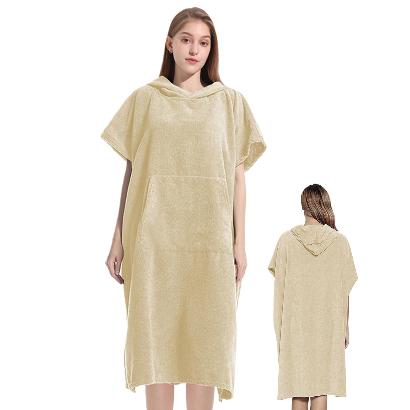 Poncho Changeant Surf Cape en Fibre Fine à Séchage Rapide | Serviette À Capuche Adulte Respirante Pour Extérieur, , Sources Chaudes, Gym, Piscine, , Femmes et Hommes