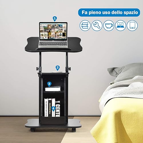 Miniatura 7 de MAT Expert - Podio para computadora portátil de pie, soporte de podio móvil ajustable en altura, atril sentado a pie, escritorio de conferencia con