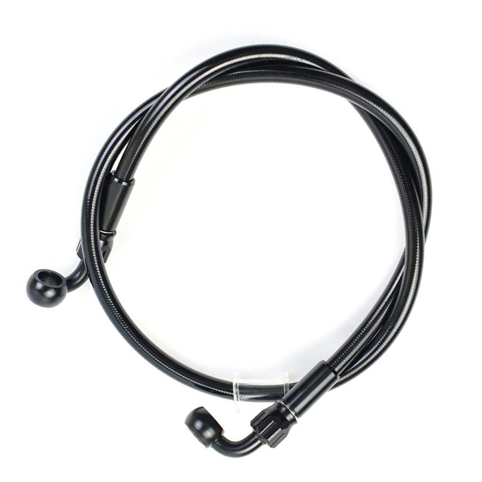 Shqxd Black- Silver Hydraulic Brake Hose An3 Motorcycle Atv Pit Dirt Street Racing Bike Motocross Motorbike Brake Hose Stainless Steel Braided Line With 360° Rotatable Banjo(2400Mm)