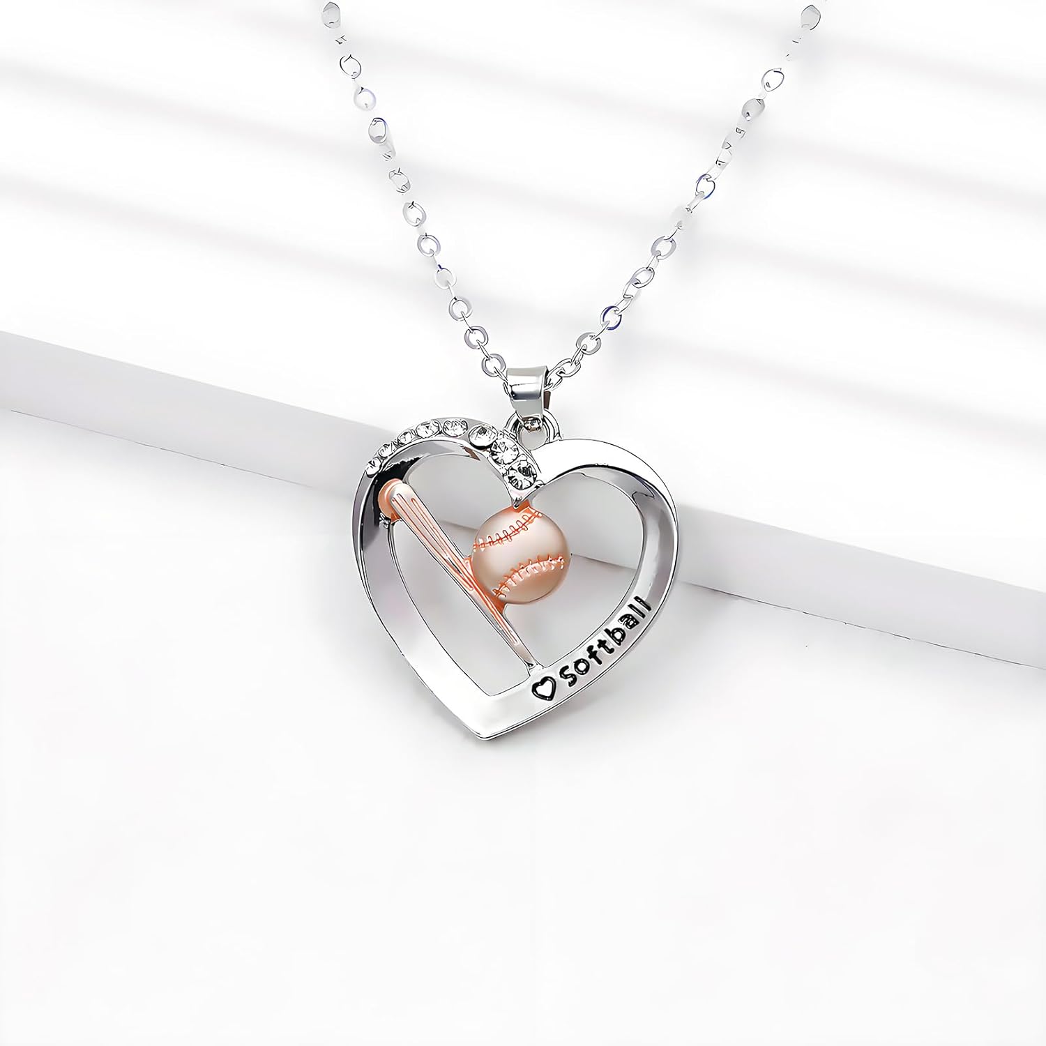 Softball/Soccer/Volleyball/Basketball/Baseball Pendant Necklace for Women, Hypoallergenic Sport Necklace Birthday Christmas Graduation Valentines Gifts for Sports Fans 16+3 Inches - Image 4