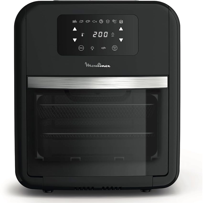 Moulinex Friggitrice ad Aria Calda, Fornetto Elettrico, 11 Litri, Easy Fry Oven & Grill,2000W, Friggitrice Senza Olio, 9 Funzioni, 8 Programmi Automatici,Capacità 6 Persone, 7 Accessori Inclusi AL5018