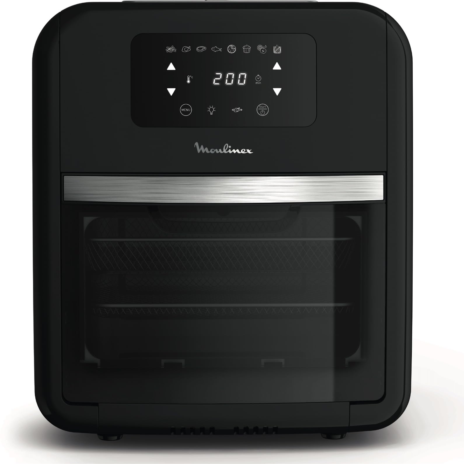 Moulinex Friggitrice ad Aria Calda, Fornetto Elettrico, 11 Litri, Easy Fry Oven & Grill,2000W, Friggitrice Senza Olio, 9 Funzioni, 8 Programmi Automatici,Capacità 6 Persone, 7 Accessori Inclusi AL5018