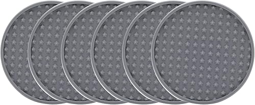 Miniatura 7 de 6 posavasos de silicona antideslizantes para bebidas, resistentes al calor para mesa de café, posavasos para bebidas con soporte, tapete redondo