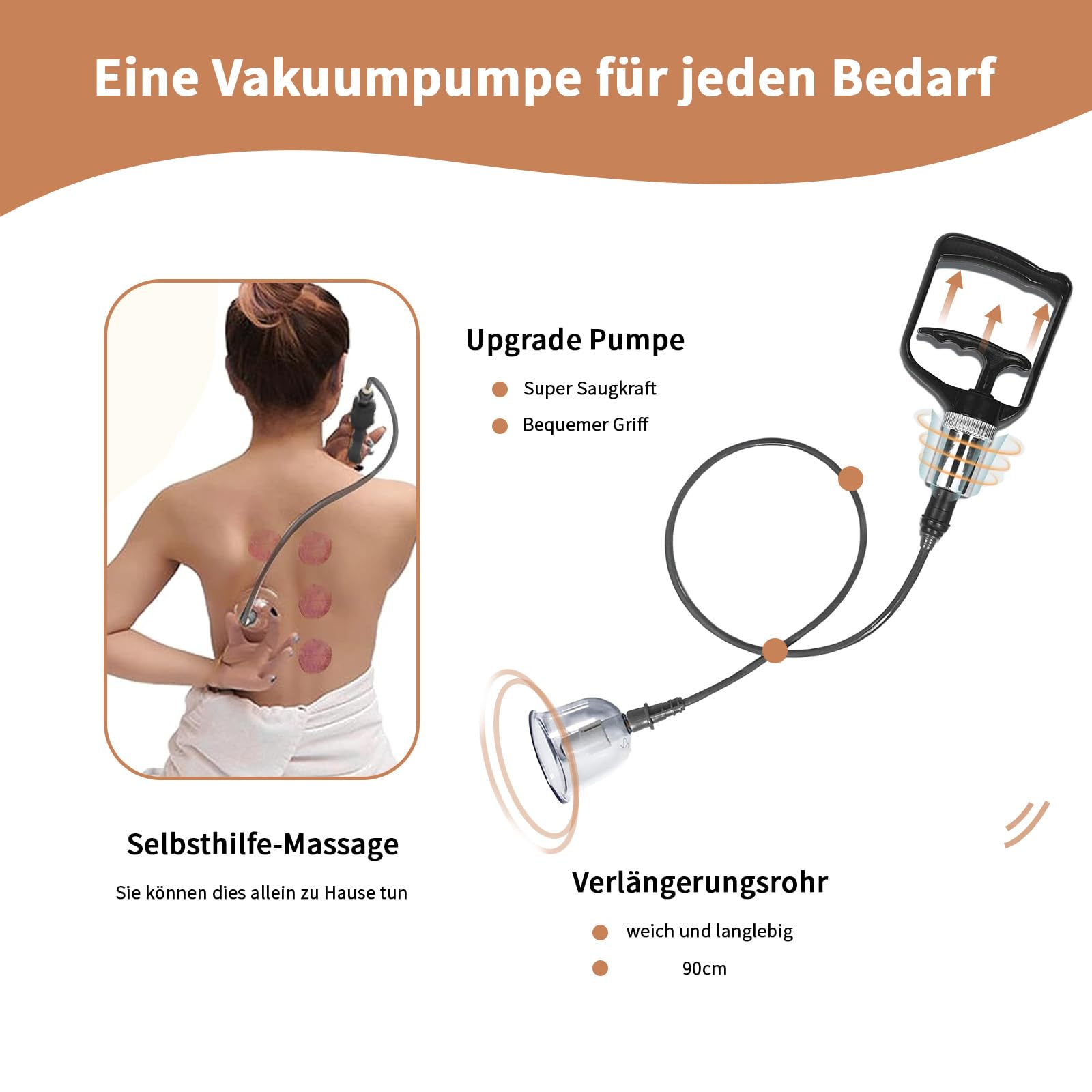 Schröpfgläser mit Vakuumpumpe & Therapiemagneten + Faszien-Schaber ， Schröpfen (18 Stück) gegen Verspannungen & Cellulite und Lymphdrainage, Hochwertiges Schröpfglas-Set für Gesicht und Körper