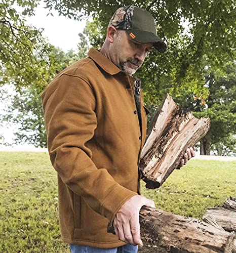 Legendary Whitetails Men's Standard Big Woods Fleece Shirt Jacket, Burnt Orange/Mossy Oak Dna, X-Large #TOP3