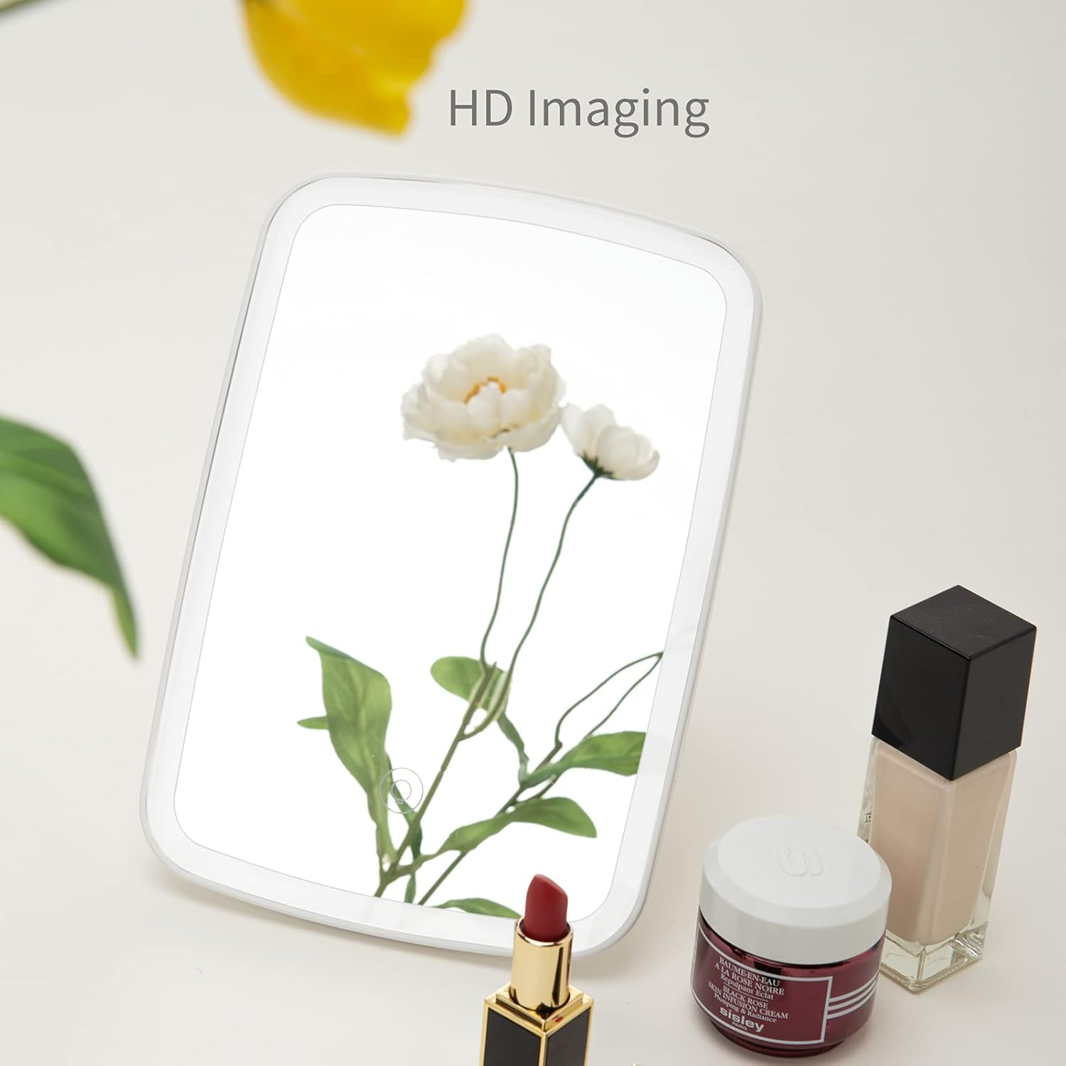 SGUTEN Makeup Mirror Small Desk Mirror with Lights & Magnification, Table Mirror with 10X Magnifying as Travel Mirror, Folding Portable Lighted Vanity Mirror with Lights for Home & Travel, White : Everything Else