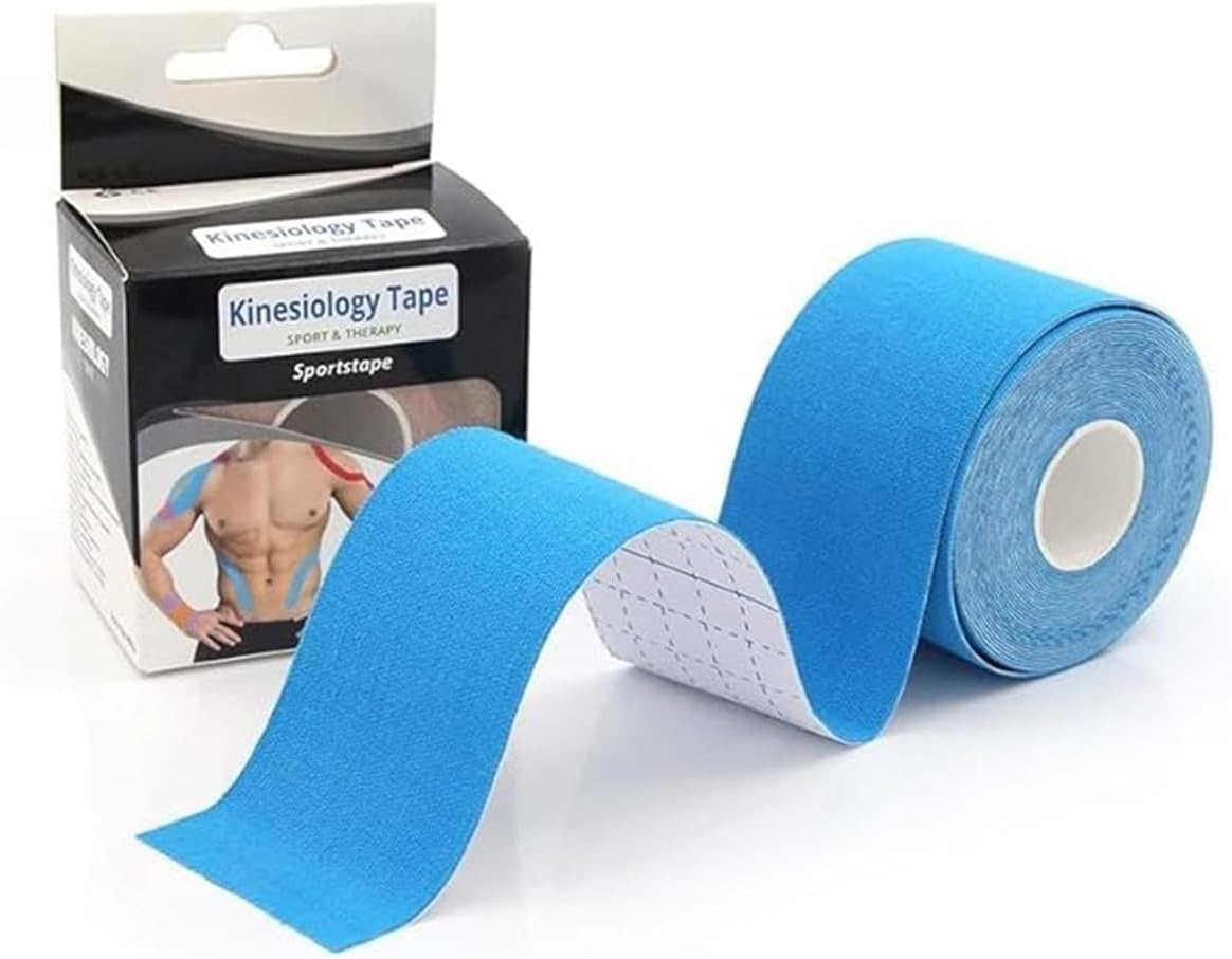 Abgrow Kinesiology Tape - Elastic Adhesive Sportstape for Muscle Pain Relief, Gym, Fitness, Running - Ideal Support for Knee, Wrist, Shoulder, Back (Random Colour Shipped)