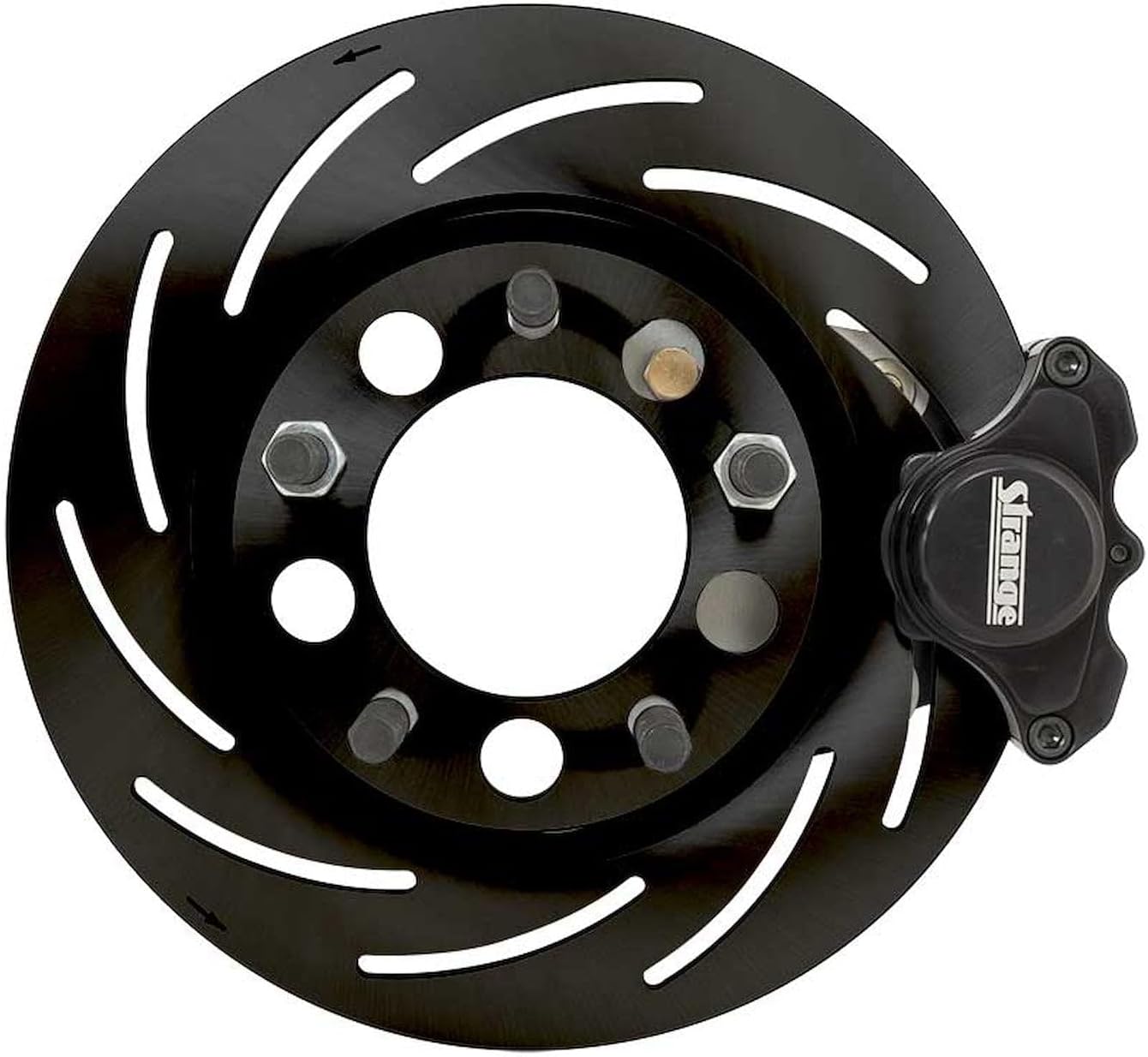 Strange Engineering Brake System, Pro Race, Front, 2 Piston Caliper, 11-1/4 in Drilled/Slotted Iron Rotor, Offset Hat, Aluminum, Ford Mustang 1994-2004, Kit (B4446WC)