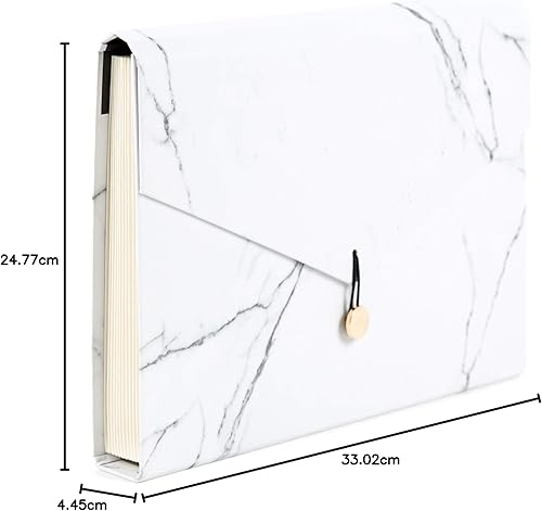 Miniatura 10 de U Brands Carpeta de archivos expandible de 13 bolsillos, suministros de oficina, geométrico negro y dorado, herrajes de latón, certificado FSC