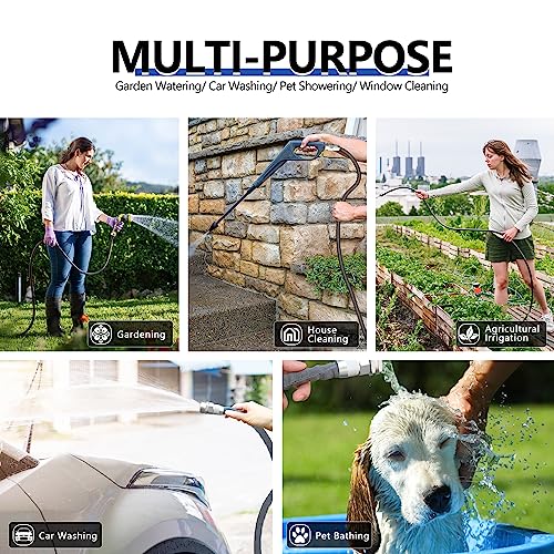 Holldoor Garden Hose 50 ft Lightweight, 5/8’’ Flexible & Heavy Duty Garden Hose 50 ft, 3/4 Solid Fittings Water Hoses For Outdoor, Garden, Lawn, Car Wash, Kinkless (50 ft) - Thumbnail 6