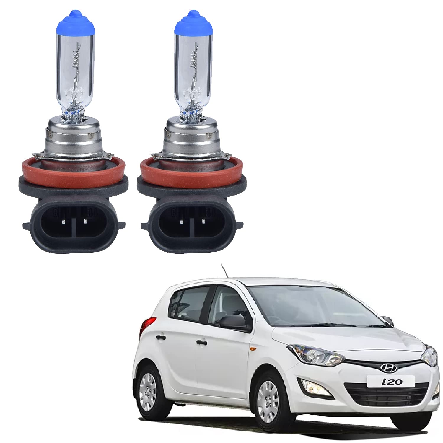 Auto Pearl Halogen Headlight Bulb fog light H8 12V 100W Fog Light Bulb (Cool Blue) (2 piece) Compatible for I 20 NEW 2012-image-49