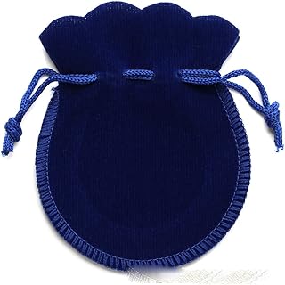 Alamor Sacchetto della Zucca della Borsa dei monili della Borsa della Flanella dei Sacchetti del Regalo di 10Pcs 7 * 9Cm Regalo di Festa di Nozze del cordone - Blu