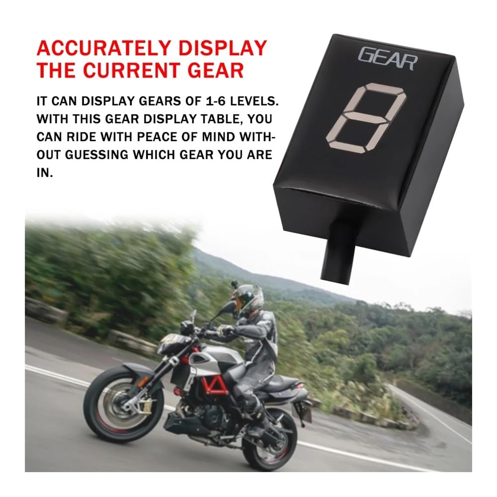 Indicador marcha digital motocicleta Indicador De Marcha De Motocicleta ECU 1-6 Nivel LED Pantalla De Velocidad Pantalla De Marcha Para Para Para Shiver 750 RSV4 Sin ABS RSV 4