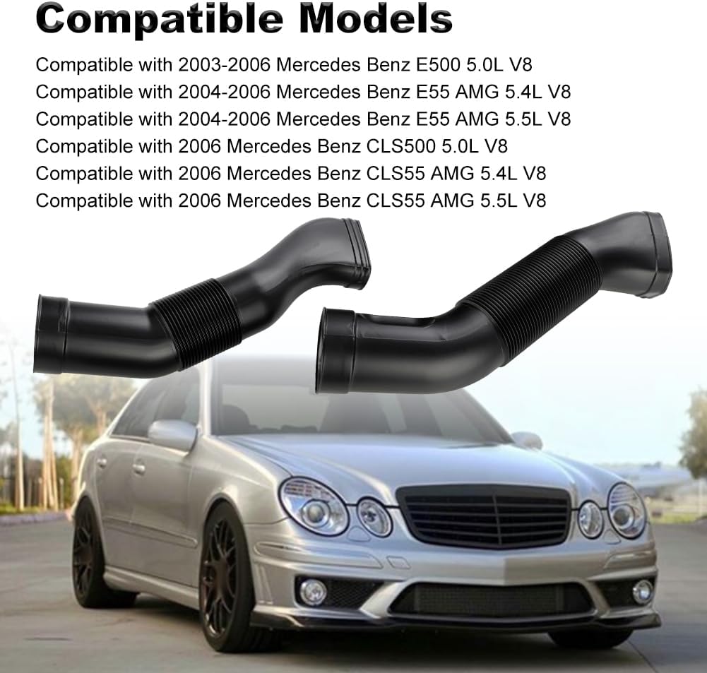 Engine Air Intake Hose Compatible with 2006 Mercedes-Benz CLS500 / CLS55 AMG 2003-2006 Mercedes-Benz E500 2004-2006 Mercedes-Benz E55 AMG 5.0L 5.5L V8 Replace for 1130942282 1130942182
