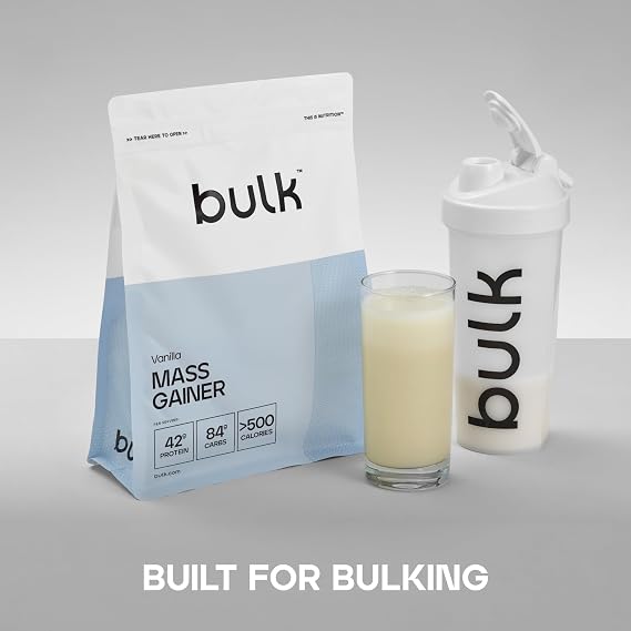 Bulk Complete Mass Gainer | Vanilla | 6 servings | 42g Protein per Serving | 84g Carbohydrates | 500 kcal per Serving | High-Calorie Weight Gainer | Supports Muscle Growth & Maintenance | High Protein