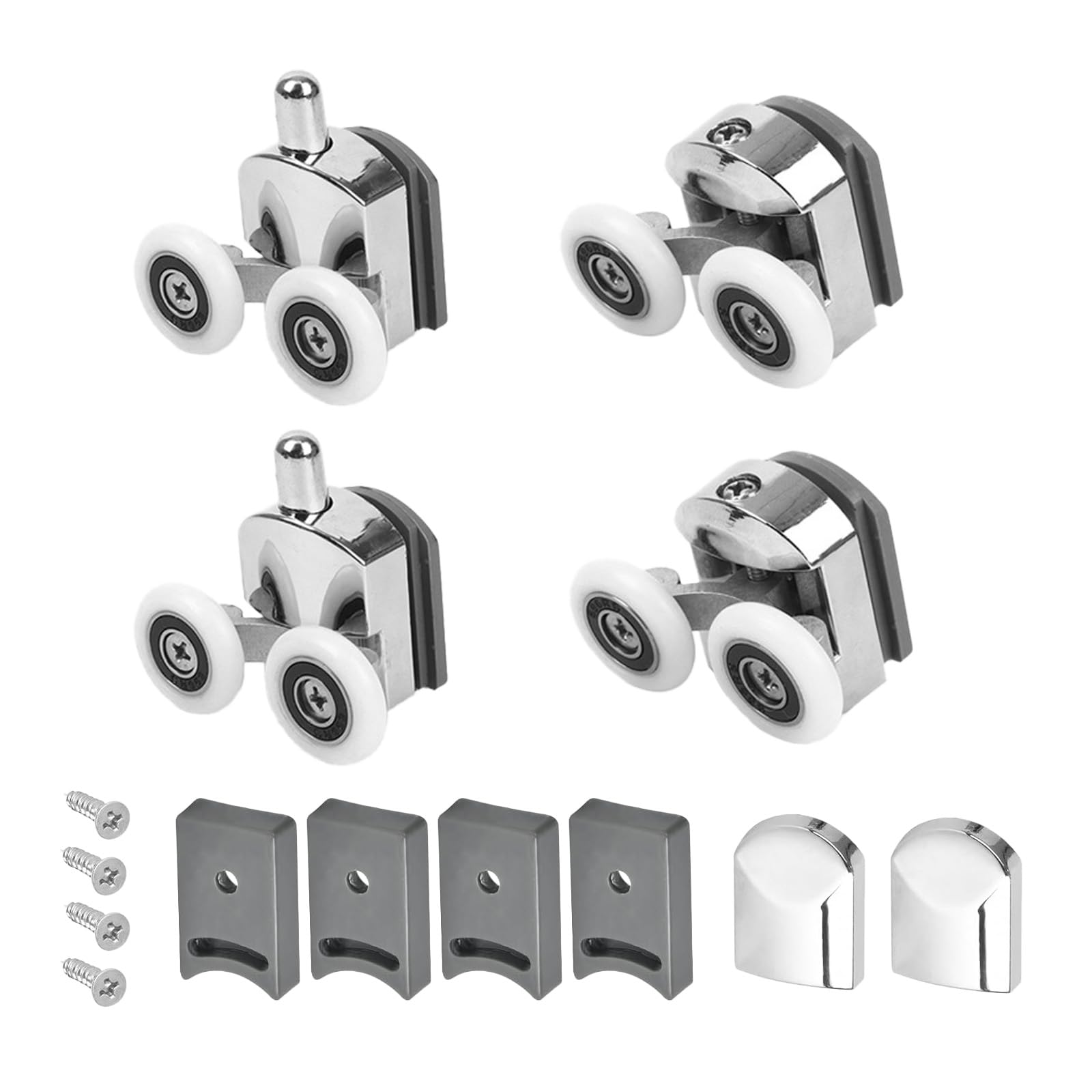 4 ruota per porta doccia, 23 mm, porte scorrevoli in vetro, bagno (2 superiori + 2 inferiori)