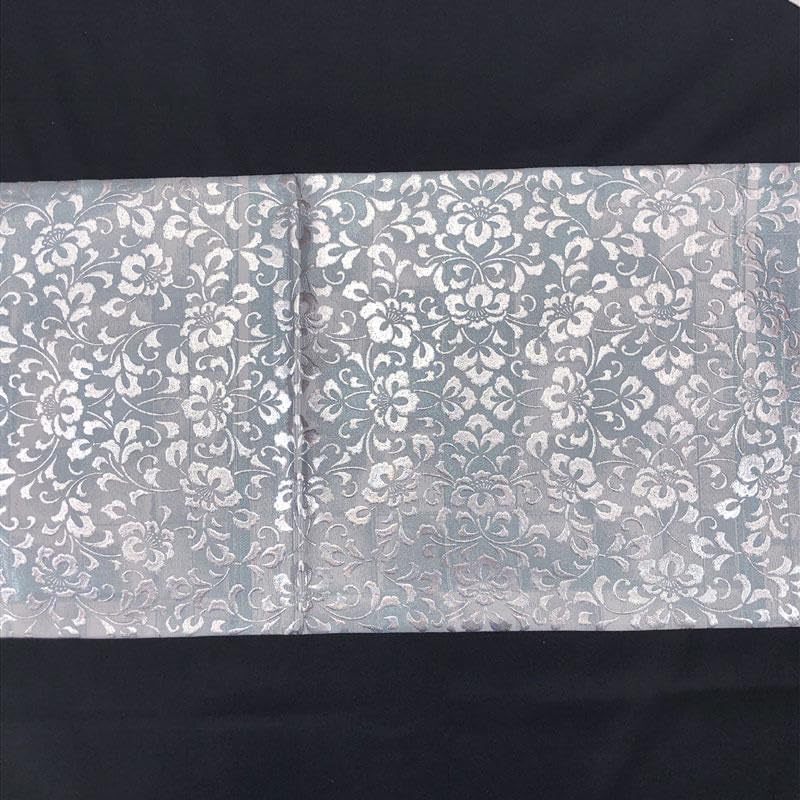 Amazon.co.jp: 303my43逸品 和田光正 銀彩 ラメ 唐草文 袋帯 管理.和 