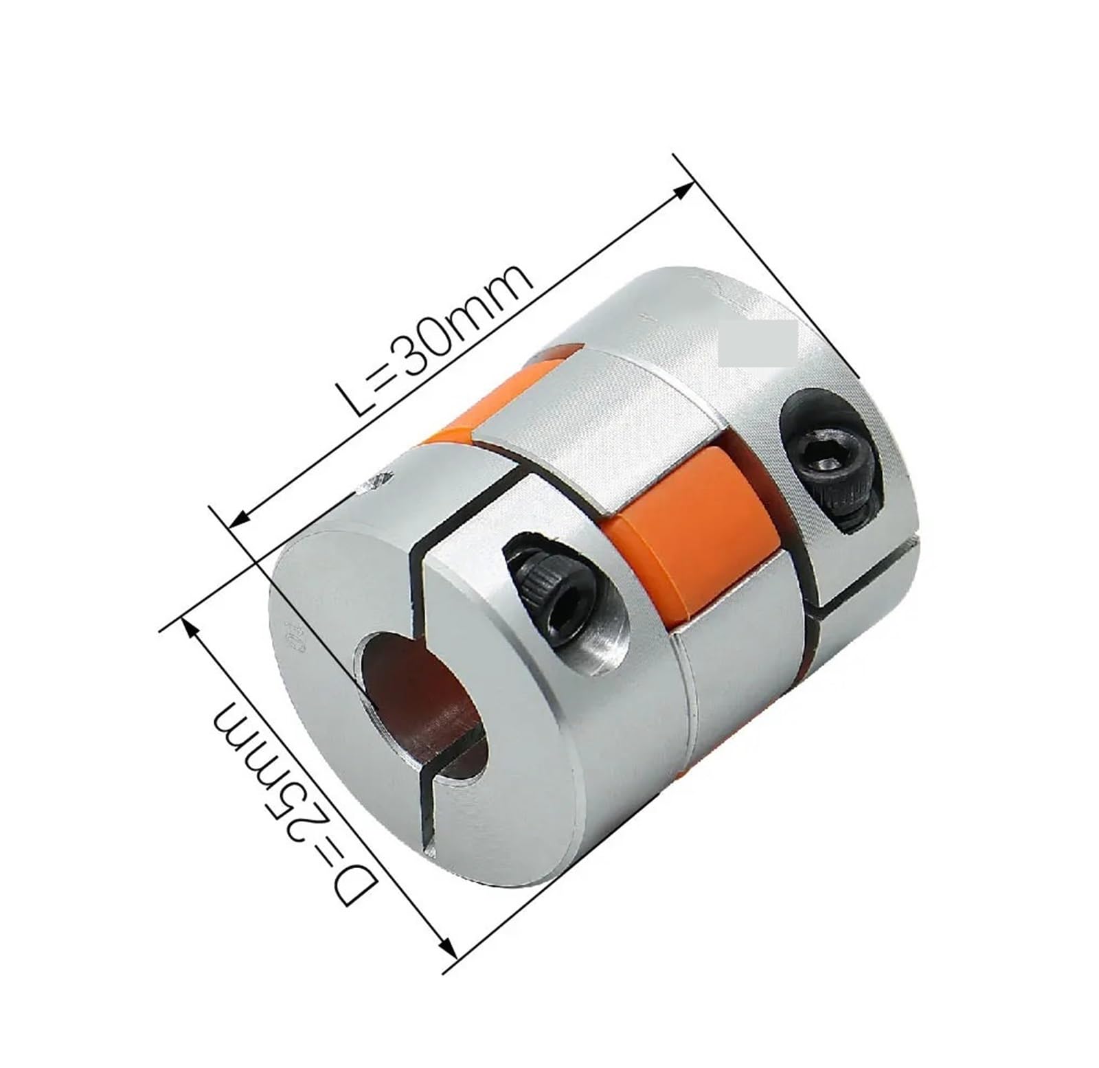 Rigid coupling,Stainless steel rigid coupling 1pcs D25L30 Two-Jaw Shaft Coupler Aluminium Motor Flexible Coupling Connector CNC Couple 4/5/6/6.35/8/10/12/14mm(12x12.7)