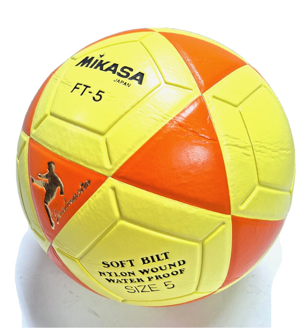 MIKASA FT5 Foot Volley Soccer Ball Size 5, Orange-Yellow