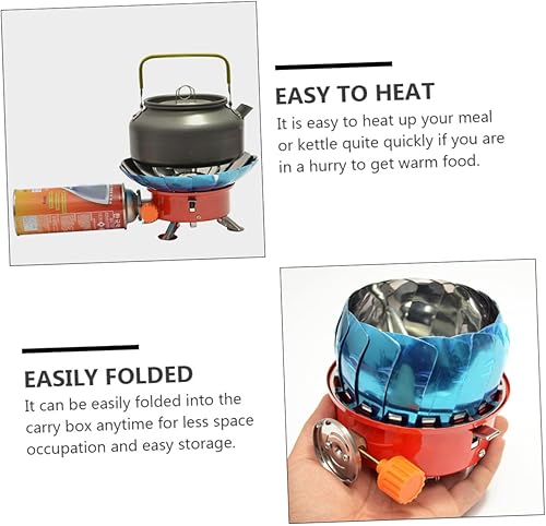 Miniatura 7 de Quemador de estufa portátil con diseño de loto para exteriores, a prueba de viento, cocina de gas para acampar para soportes de cocción rápida para