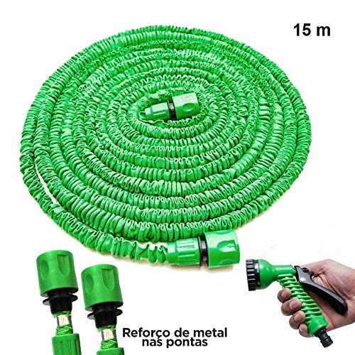 Mangueira Flexivel Expansivel Magica 15m Limpeza Jardim Casa Quintal Irrigaçao Carro