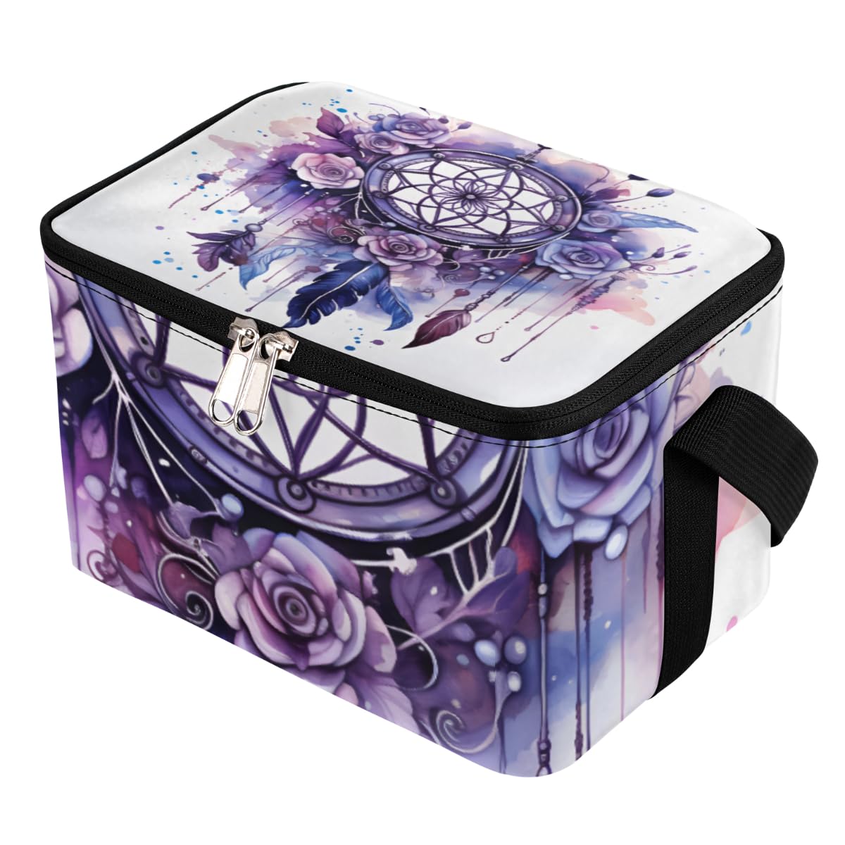 GzLeyigou Lunch Bags for Women Men 9 Cans,Indian Dreamcatcher Hot & Cold Food Delivery Bag Insulated Grocery Bag Insulated Lunch Box Dream Catcher Cooler Bag for Office Work Picnic Beach